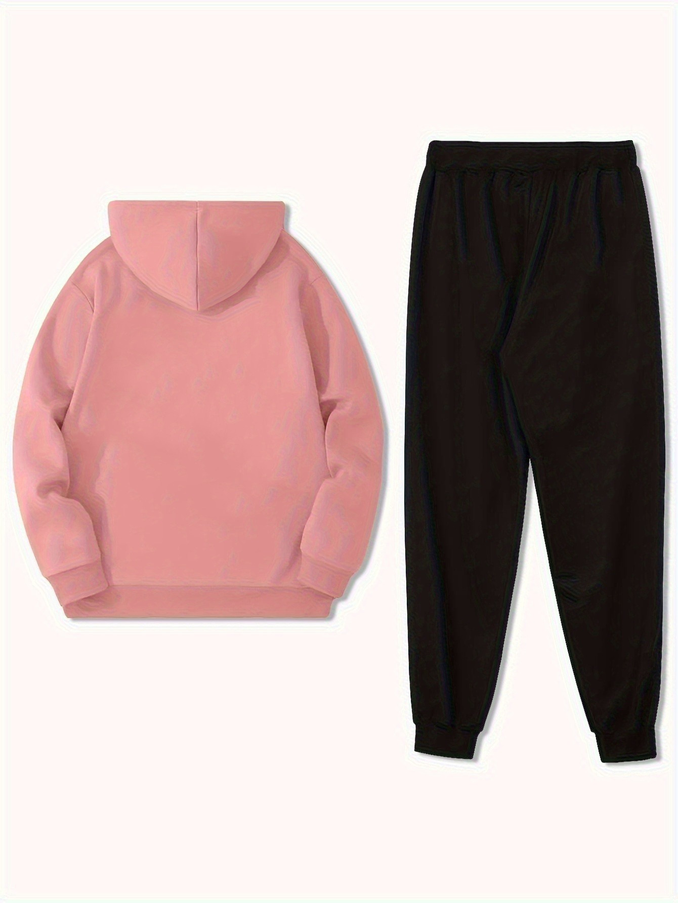 conjunto ropa deportiva casual hombres sudadera rosa línea Temu