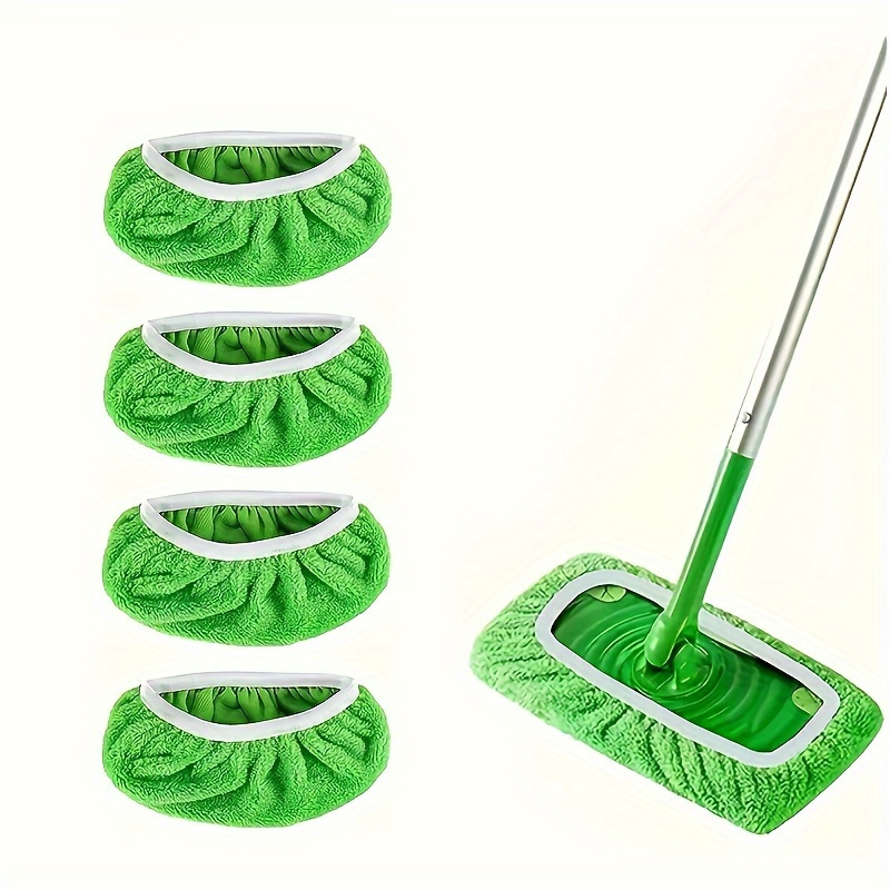 4pcs washable microfiber mop pads   easy   reusable for   wet or dry floor cleaning essential household supplies for sparkling floors floor cleaning mop cleaning supplies details 1