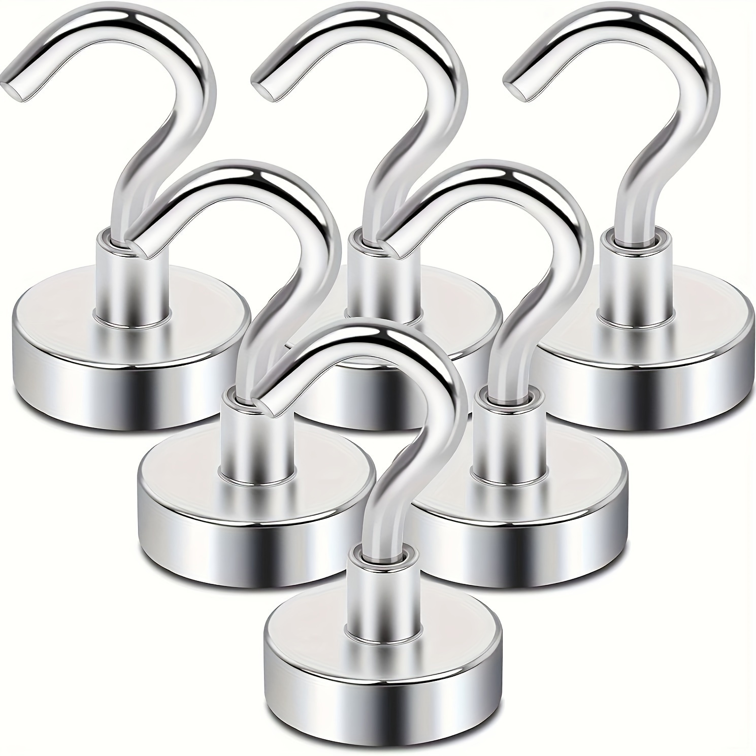 

6 Pcs 25lbs Strong Heavy Duty Cruise Magnets With S-hooks - Ideal For Hanging In Cabins, Grills, Kitchens, Garages, Workplaces, And Offices