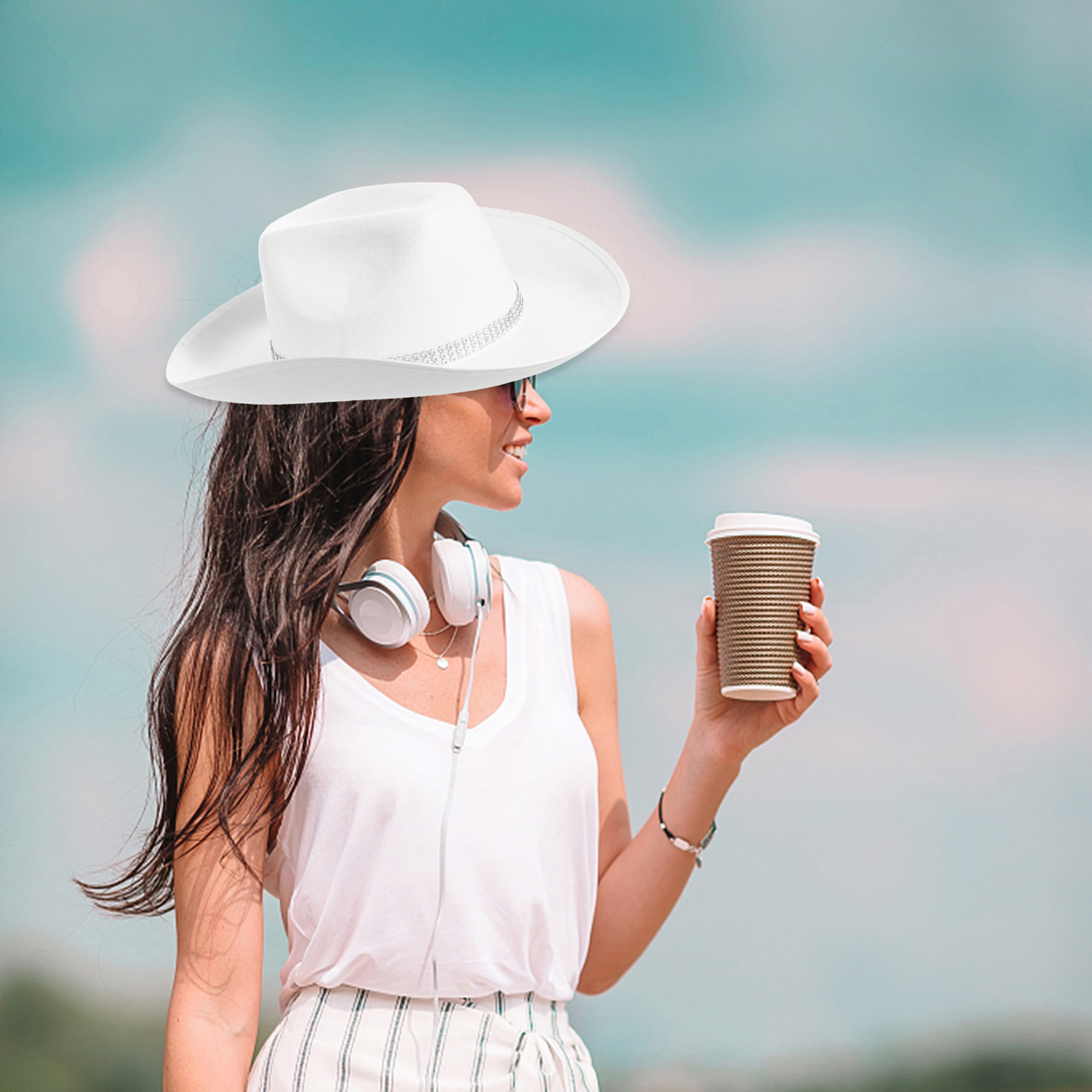 men women cowboy hats wide brim - Temu display picture 3