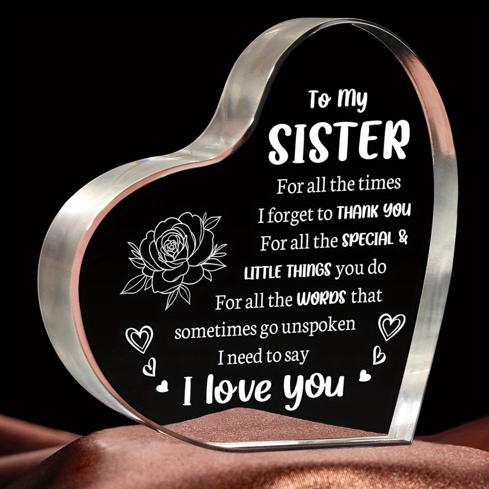 

Sister Birthday Gifts, Sister Gifts From Sister Brother - Acrylic Keepsake - Birthday Gifts For Sister, Best Sister Gift Ideas Christmas Gifts For Sister