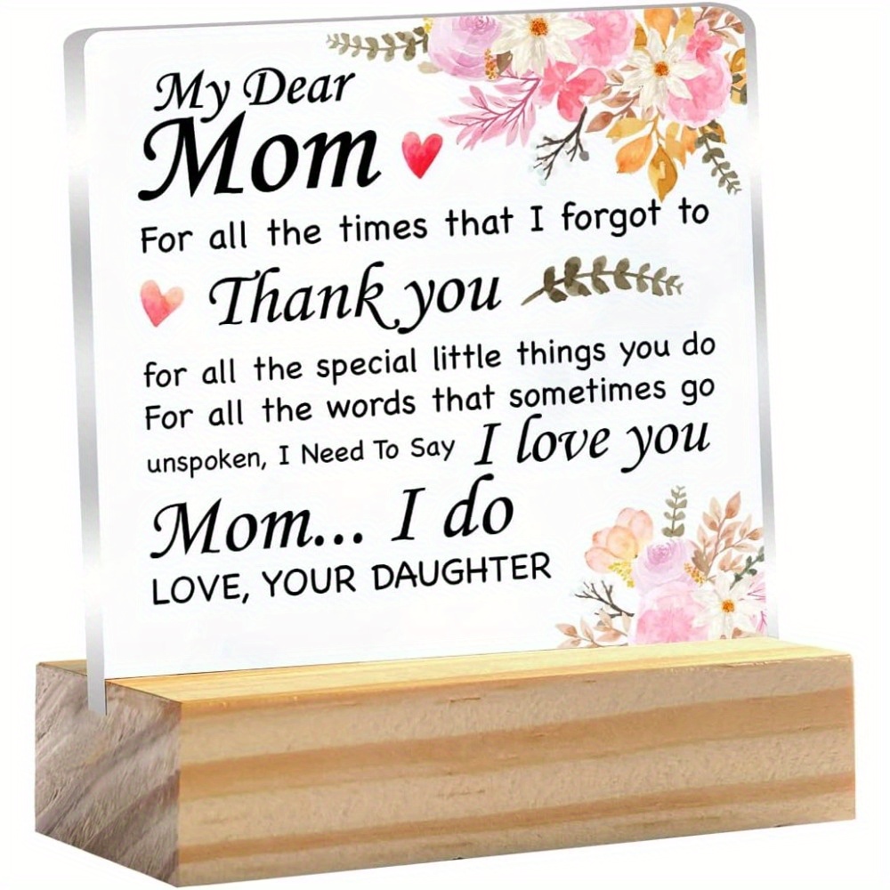 

Mom Mom Clear Desk Decorative , Mother Wooden Stand Desk Decor For