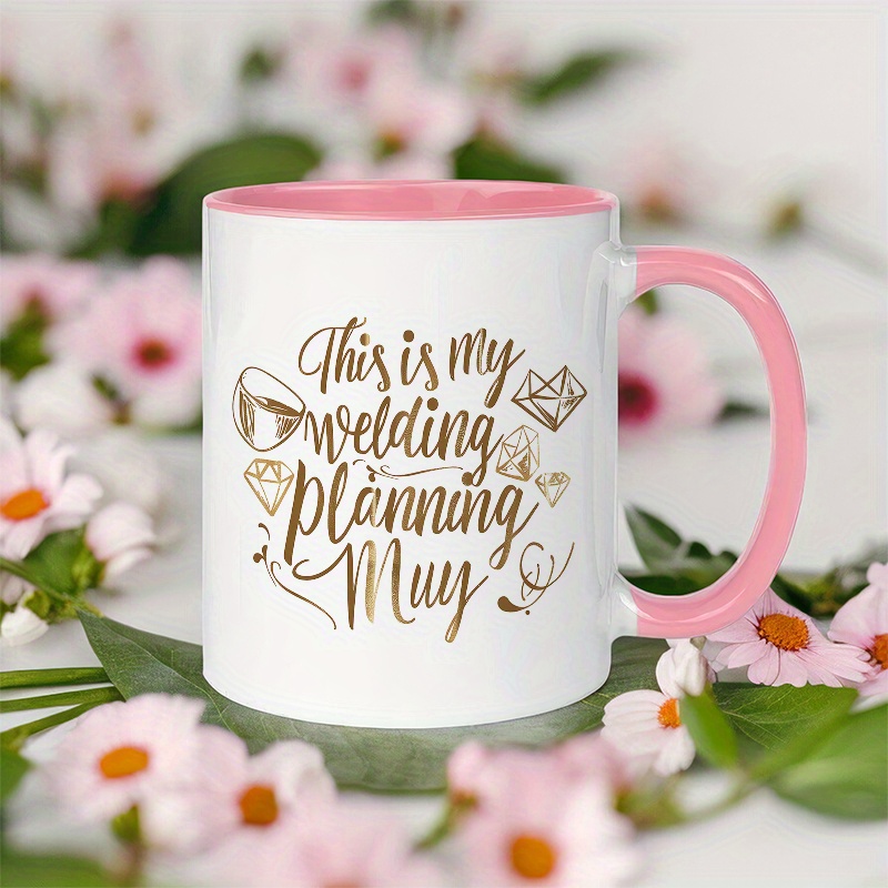 

1 Piece, 3a Grade, This Is My Mug, Fashion Coffee Mug With Golden Print, 11oz Ceramic Mug, Ideal Tea Cup Perfect For Wedding Anniversary / Groom/ Bridesmaids/ Groomsmen/ Guest