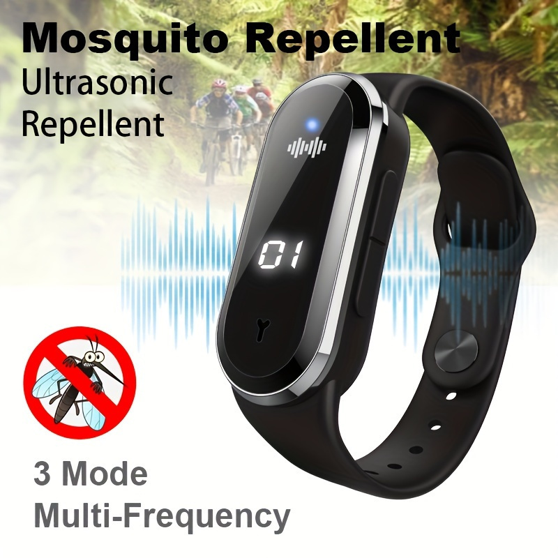 

1pc Multi Functional Bracelet With Anti-static, Ultrasonic Mosquito Repellent, Clock Function, No Chemical Agent Excellent Choices When Going Out Long Standby Time