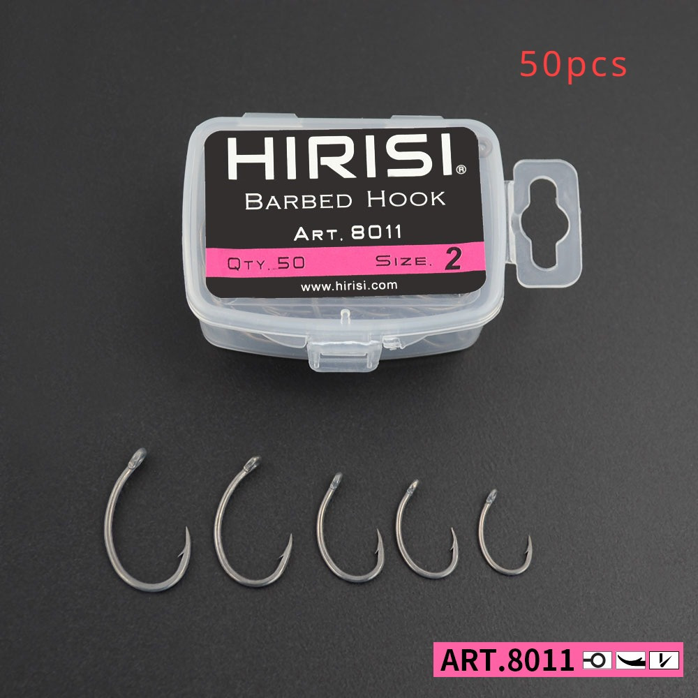 

50pcs Steel Fishing Hooks Barb - For Large , Carp & Baits, Includes Storage Box