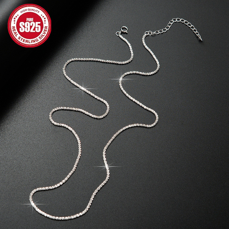 

Sterling Silver Necklace S925, Sparkle Chain, 1.5mm Thickness, Elegant And Design, Sexy Clavicle Chain, , , Ideal Gift For Girlfriend