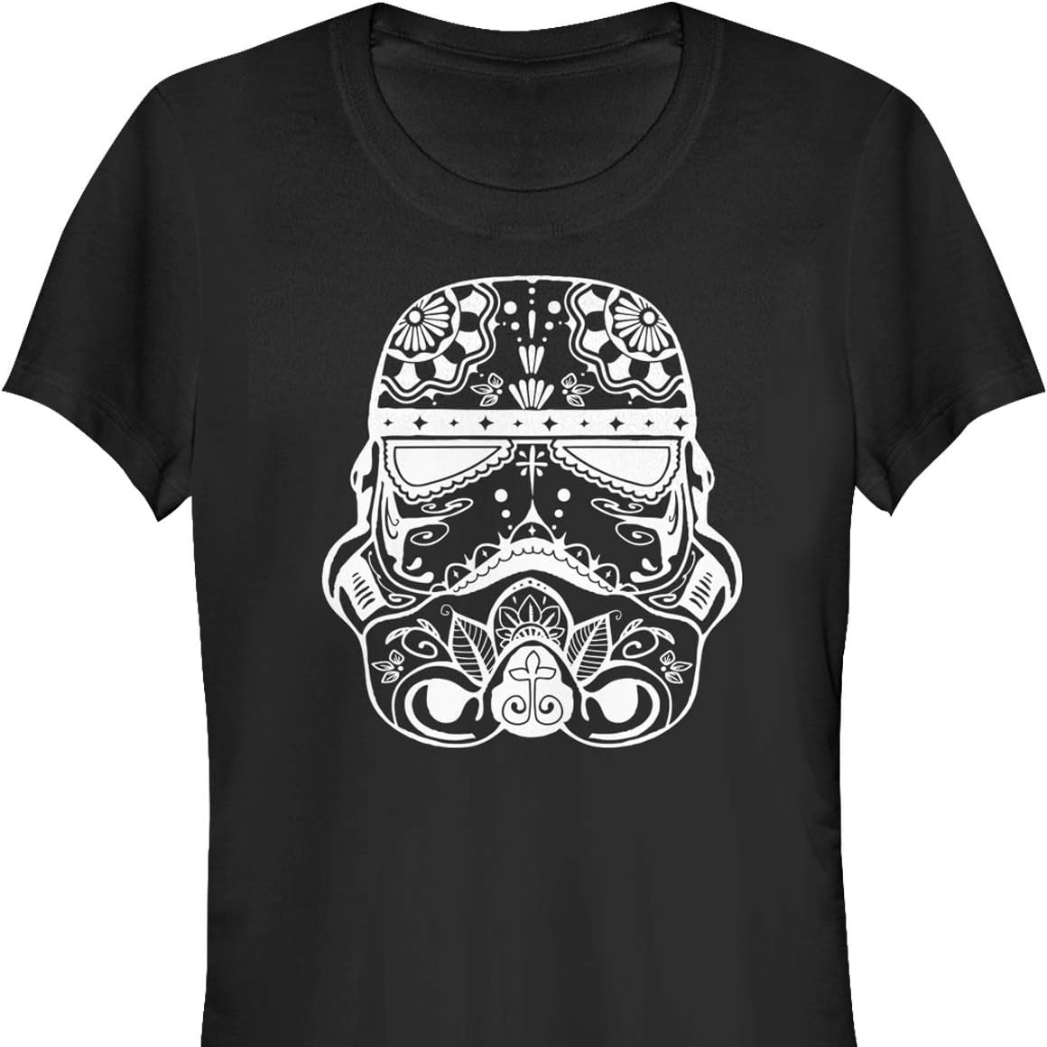 

Women's Sugar Skull Storm Trooper Crew Neck Graphic T-shirt