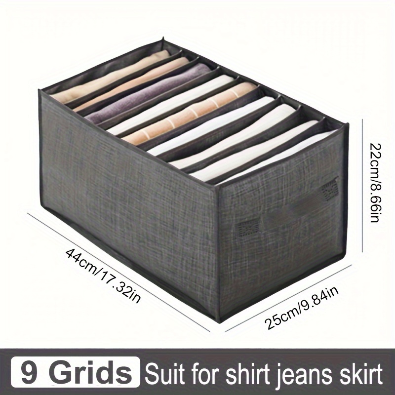 MORELX Organizer per jeans, confezione da 2 pezzi, organizer pieghevole per guardaroba, in plastica PP rigida, per cassetti, vestiti, per jeans, maglioni, pantaloni, magliette, per riporre la casa