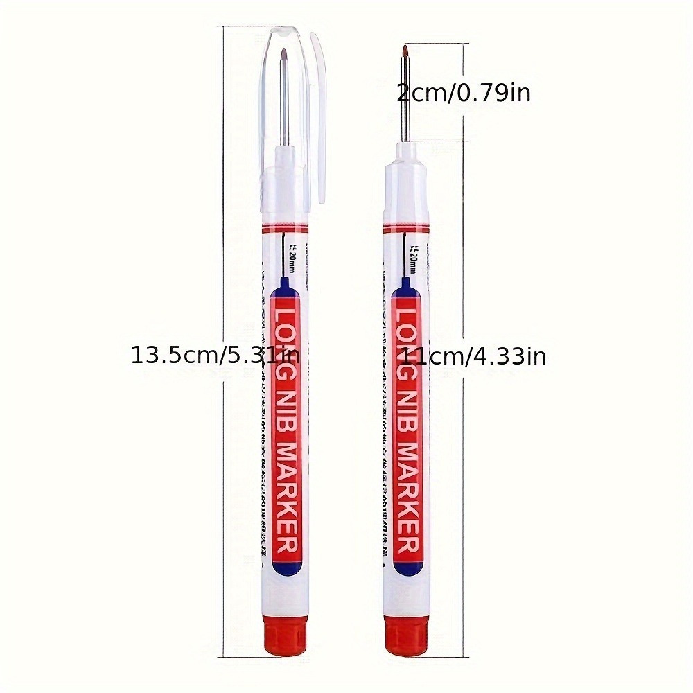 4pcs Long Nib Marker Pen Set - Waterproof Oil-Based Deep Hole Markers in Red, Black, Green, and Blue Ink - Durable Plastic Body for Bathroom Decoration and Versatile Use, Bathroom Decoration Essentials | Bold Writing Experience | Precision Tip Markers, Bathroom Decor And Accessories