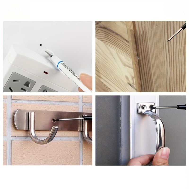 4pcs Long Nib Marker Pen Set - Waterproof Oil-Based Deep Hole Markers in Red, Black, Green, and Blue Ink - Durable Plastic Body for Bathroom Decoration and Versatile Use, Bathroom Decoration Essentials | Bold Writing Experience | Precision Tip Markers, Bathroom Decor And Accessories