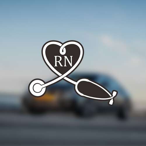 Nurse Heart Stethoscope Monogram Decal - Vinyl Sticker For Tumbler, Car, Laptop
