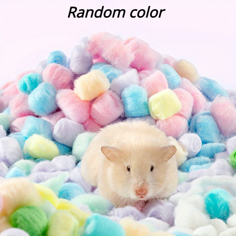 Image of 100pcs/bag, "" 100 Pack Coloured Hamster Bedding Balls (random Color) - Absorbent, Warm For Small Pets, Balls Coloured Balls Clean Warm Absorbent Pet Hamster Warm Balls