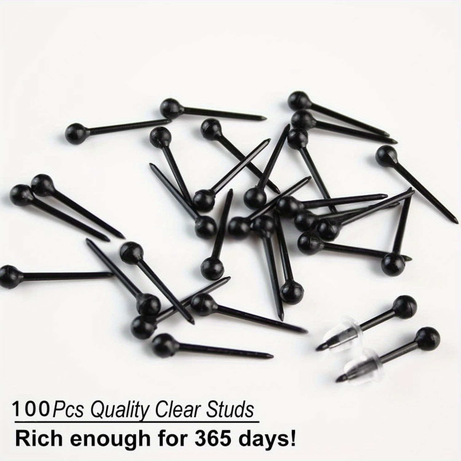 Hypoallergenic Clear Plastic Earrings Nickel Invisible Studs