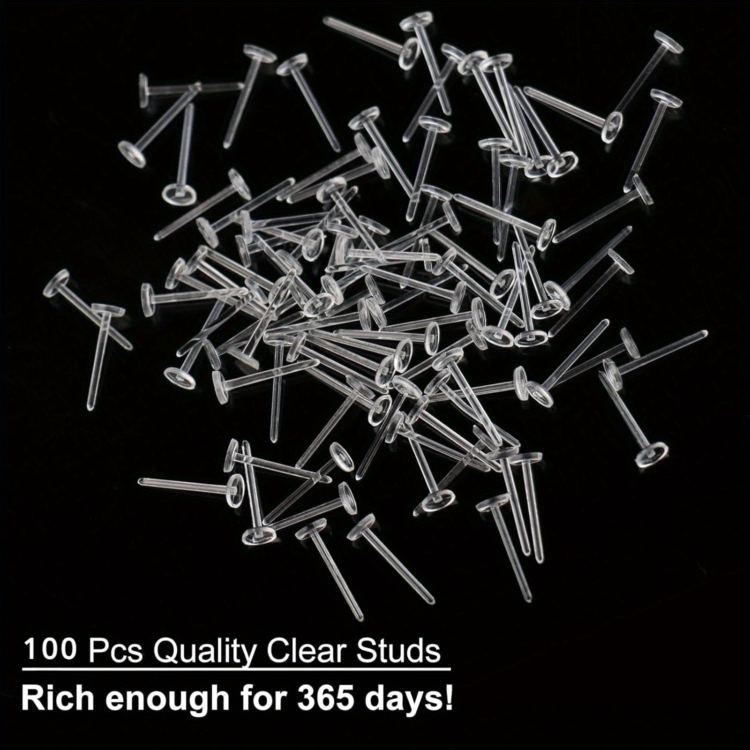 Hypoallergenic Clear Plastic Earrings Nickel Invisible Studs