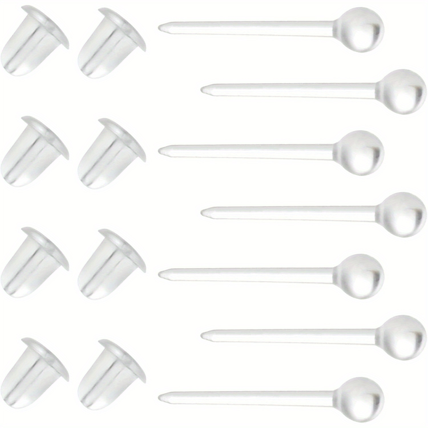Hypoallergenic Clear Plastic Earrings Nickel Invisible Studs
