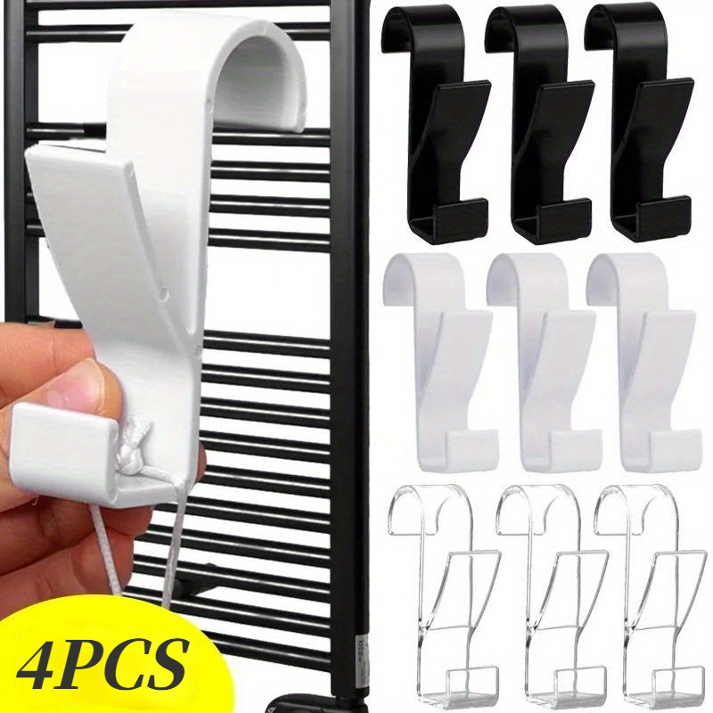 

2/4 Pcs Bathroom Hanger Clips Heated Towel Radiator Rail Hook Holder Multifunction Drying Rack Hook Towel Clothes Storage Hanger