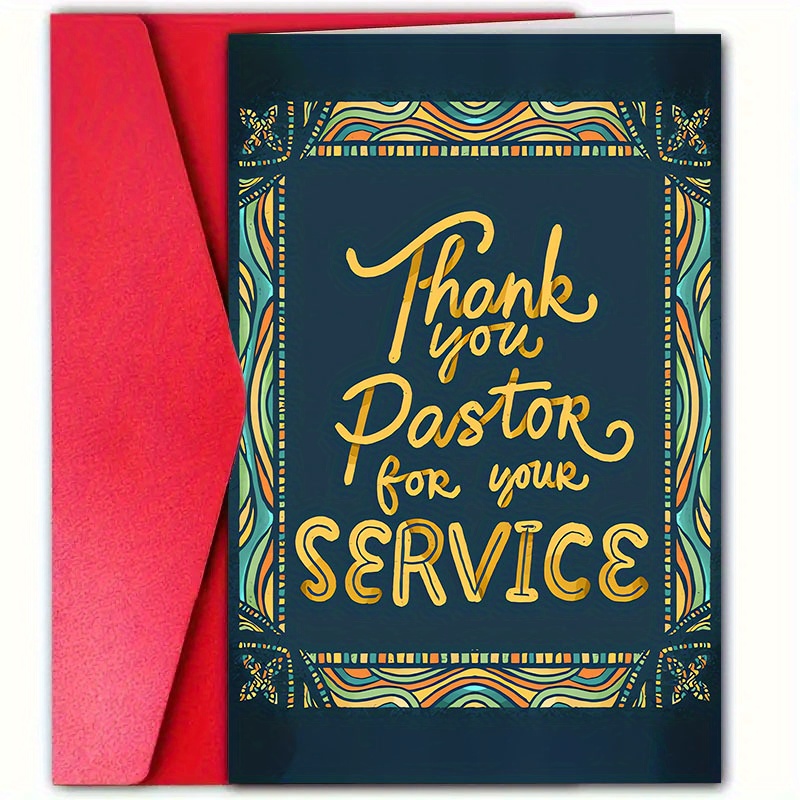 

1pc Pastor Appreciation Greeting Card With Envelope – Versatile Thank You Note For Spiritual , Ideal For Graduation, School Start, Or General Thanks – Best Teacher Gift