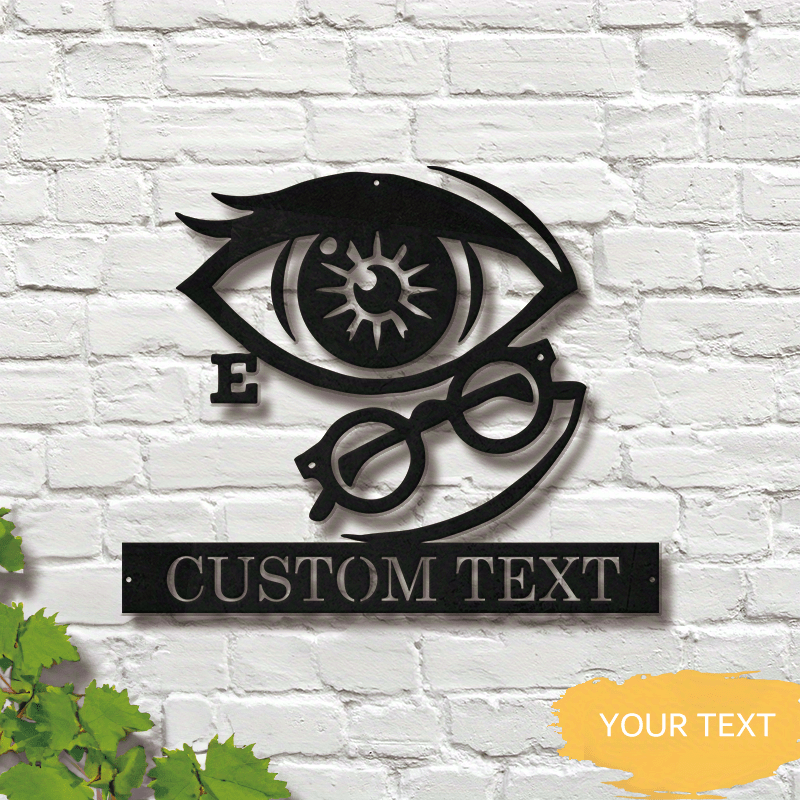 TEMU Personalized Optometry & Optician Metal Wall Art - Clinic Name Sign For Home Decor, Ideal For Back-to-school Office Supplies