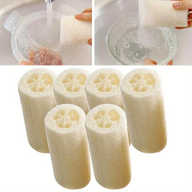 

2pcs Esponjas de Luffa Naturelles pour Hommes et Femmes, Esponja Exfoliante pour Douche, Juego de Cepillos pour Adultes, Sac