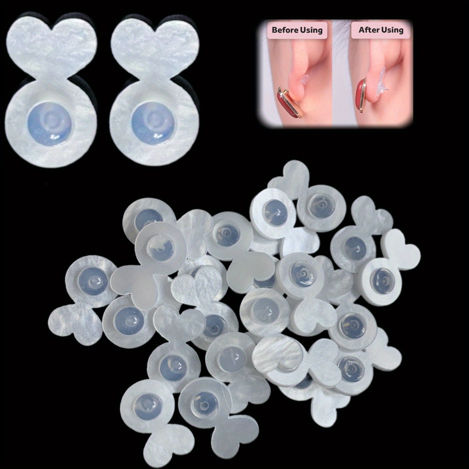 

5/7/10 Pairs Clear Silicone Earring Backs For Heavy Earring Support Backs, Comfortable Rubber Earring Lifters Backs For Big Earring Backs Replacements For Ears