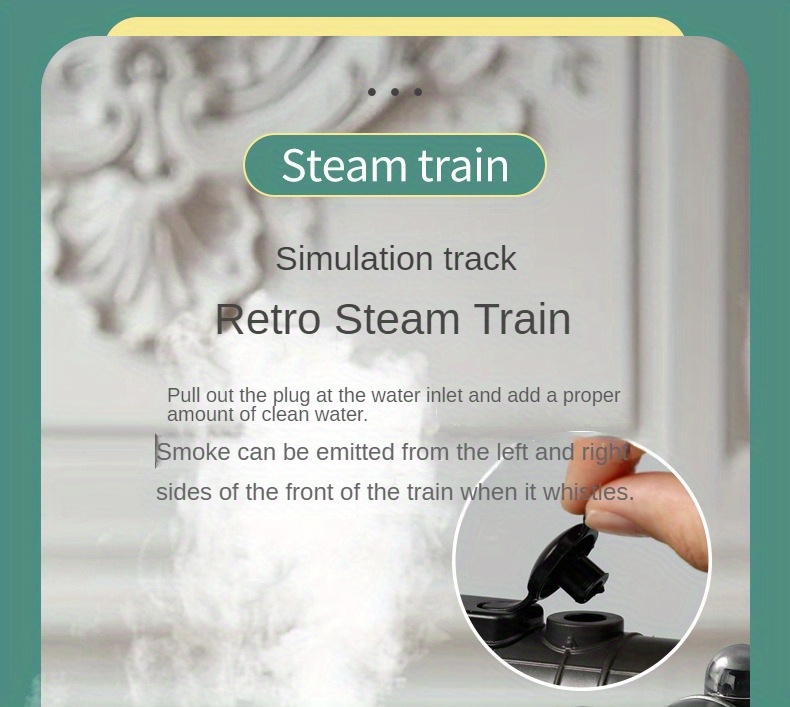 Hot Sale Simulation Retro Train Set, Super Endurance Toys with Steam Locomotives, Wagons and Tracks, Trains with Realistic Smoke, Sounds and Lights, Christmas Train Toy Gifts for Kids 3 4 5 6 7 8 +