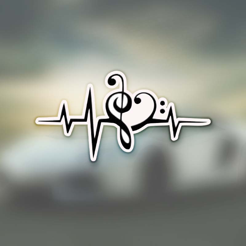 Plastic Music Note Heartbeat Car Decal Sticker Durable Vinyl Temu