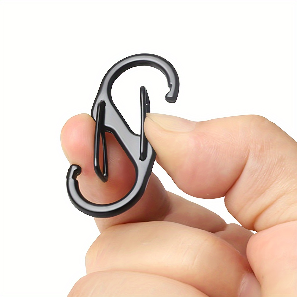 10 Sturdy And Reliable Stainless Steel S-Hooks - Double Opening Design, Flexible And Easy to Use, Versatile Replacement Keychains, Suitable for Outdoor And Everyday Carry (Outdoor Keychains | Sturdy Clip Design)