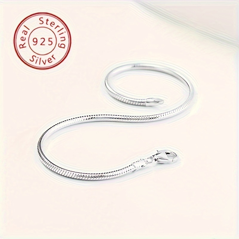 

925 Sterling Silver Italian Snake Chain Bracelet For Women Men Teen Girls, Charm Bracelet, Comes With Exquisite