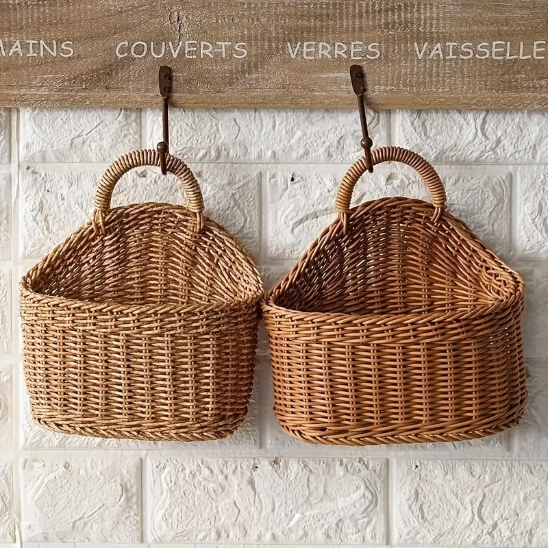 

Versatile -style Woven Basket - Portable & Decorative For Kitchen, Snacks, Vegetables & Flowers Storage | Ideal For Home Organization & Display