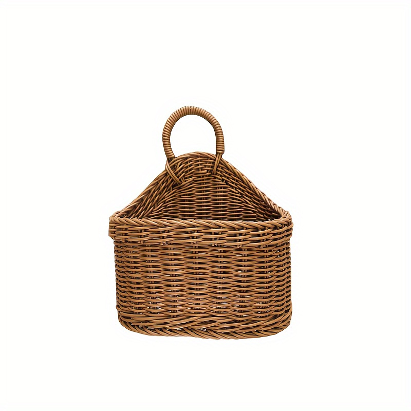 TEMU Nordic Portable Decorative Woven Basket, Kitchen Hanging Storage Cabinet, Storage Display Handheld Basket, Decoration, Hotel Kitchen Supplies, Shelf Baskets