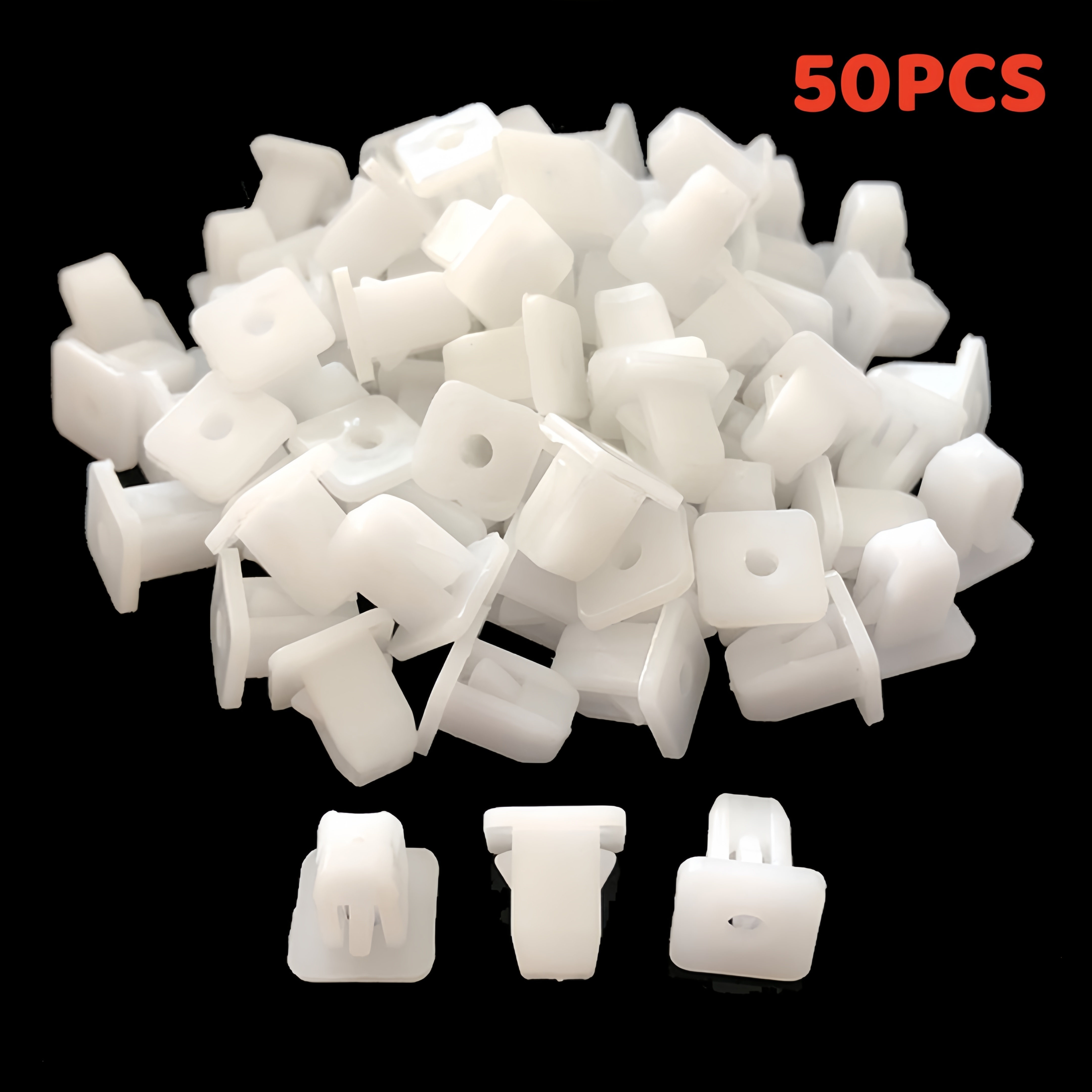 

50pcs White Plastic Rivet Fasteners, 8.7mm Hole - Ideal For Automotive & Repair