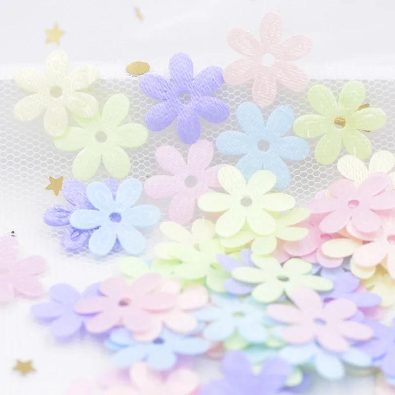 

400 Pcs 1.6cm Mixed Color Cloth Fabric Patches - Spring Flowers Appliques For Clothing, Crafts, Sewing Supplies, Diy Clips, Bows, And Card Making