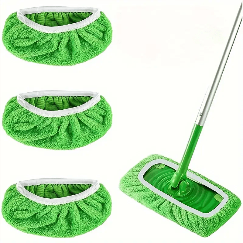 

3-pack Reusable Microfiber Mop Pads Compatible With , Easy-attach Design For Wet Or Dry Cleaning, Durable Polyester Replacement Heads