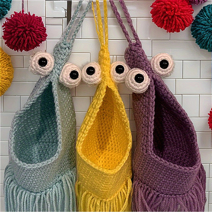 

3 Pcs/ 1 Set - New Hanging Bag, Knitted Hanging - Suitable For , Crocodile , And Decoration