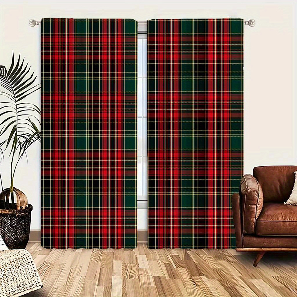 

Christmas Style Living Room Decoration Curtain, Colorful Print Curtain - Easy To , Charm Suitable For Living Room And Bedroom, And Easy To Hang