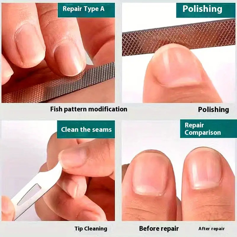5pcs Multi-Functional Stainless Steel Nail Files, Double-Sided Buffing Tools