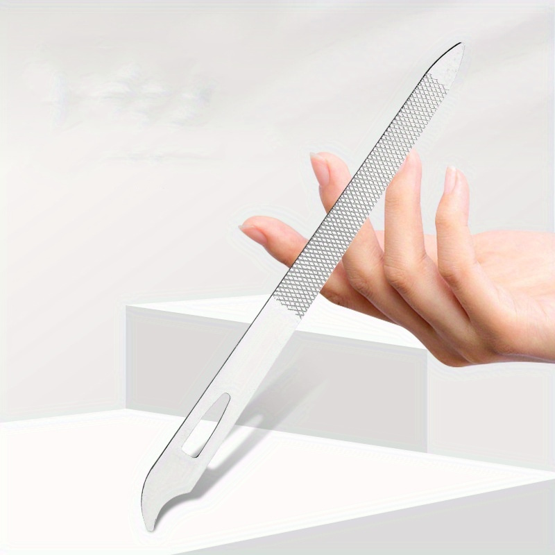 5pcs Multi-Functional Stainless Steel Nail Files, Double-Sided Buffing Tools