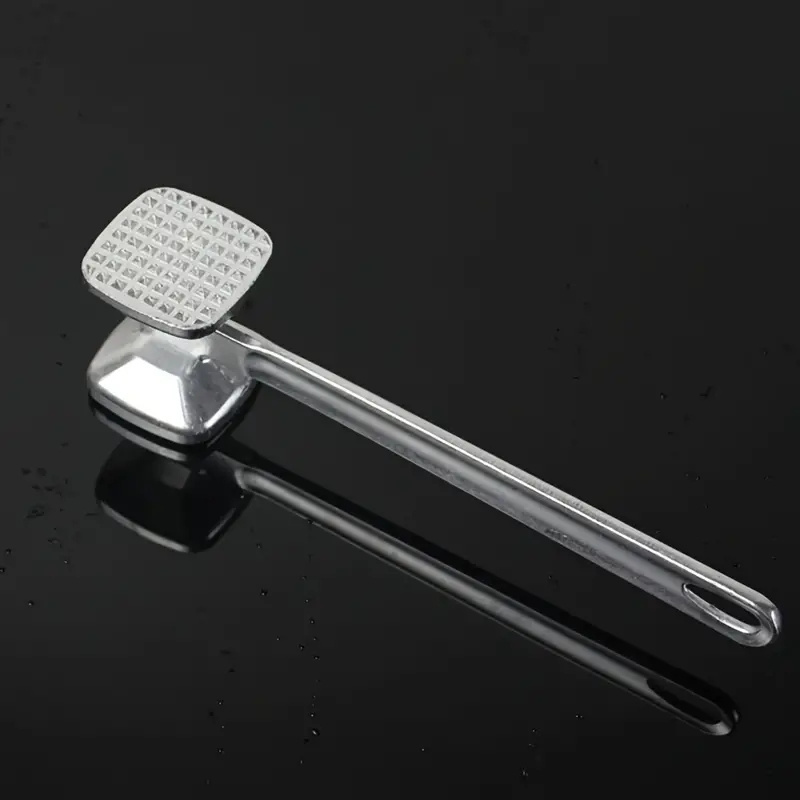 versatile double sided meat tenderizer hammer stainless steel aluminum alloy   steak   bbq essential kitchen tool for outdoor picnics camping parties details 0