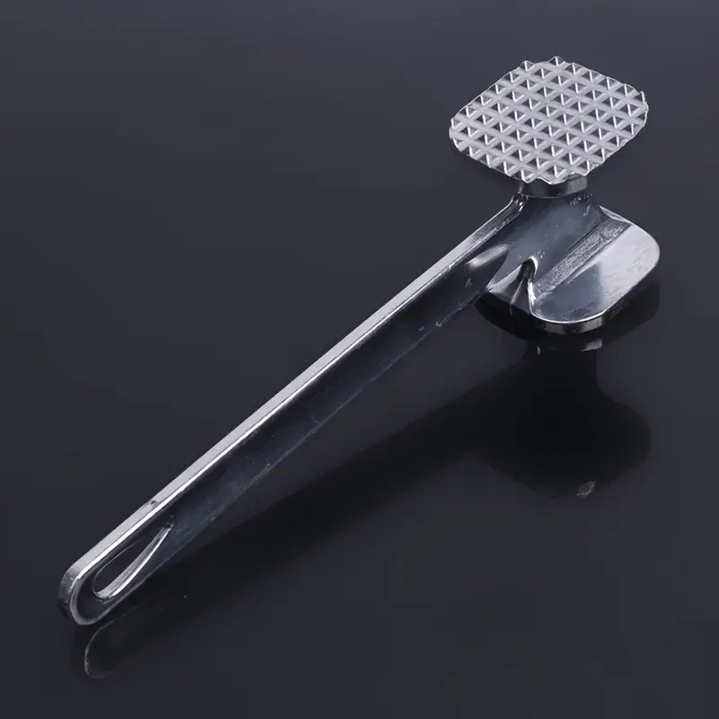 versatile double sided meat tenderizer hammer stainless steel aluminum alloy   steak   bbq essential kitchen tool for outdoor picnics camping parties details 2