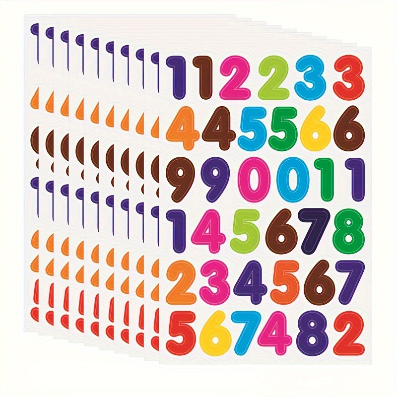 

10-pack Paper Alphabet And Number Stickers Set, Colorful Round Dot Adhesive Labels For Diy, Crafting, Organizing, Scrapbooking & Decoration