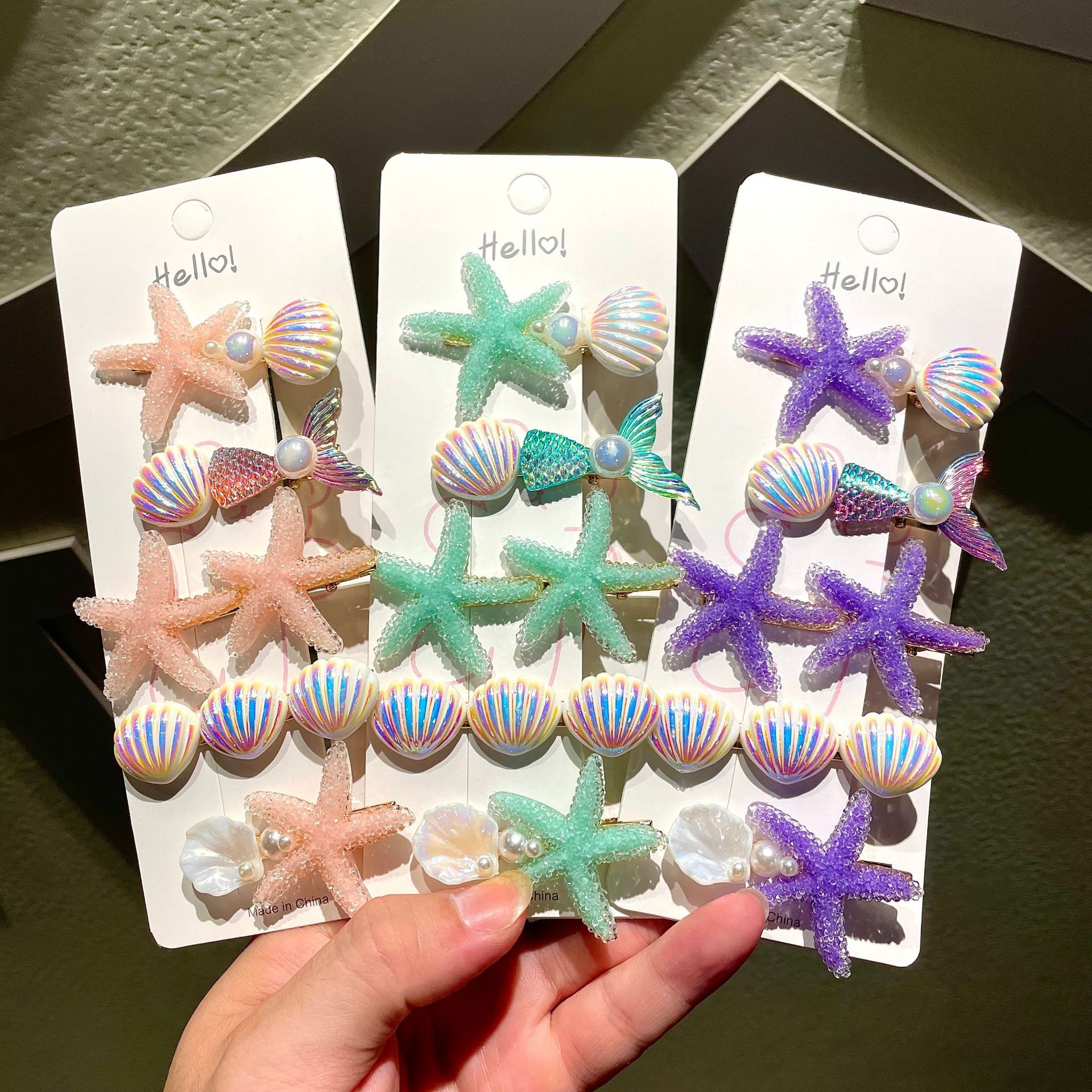 

New Cute Shell Mermaid Sugar Starfish Hair Clip Girl Bangs Clip High-end Side Clip Hairpin Headwear Hair Accessory