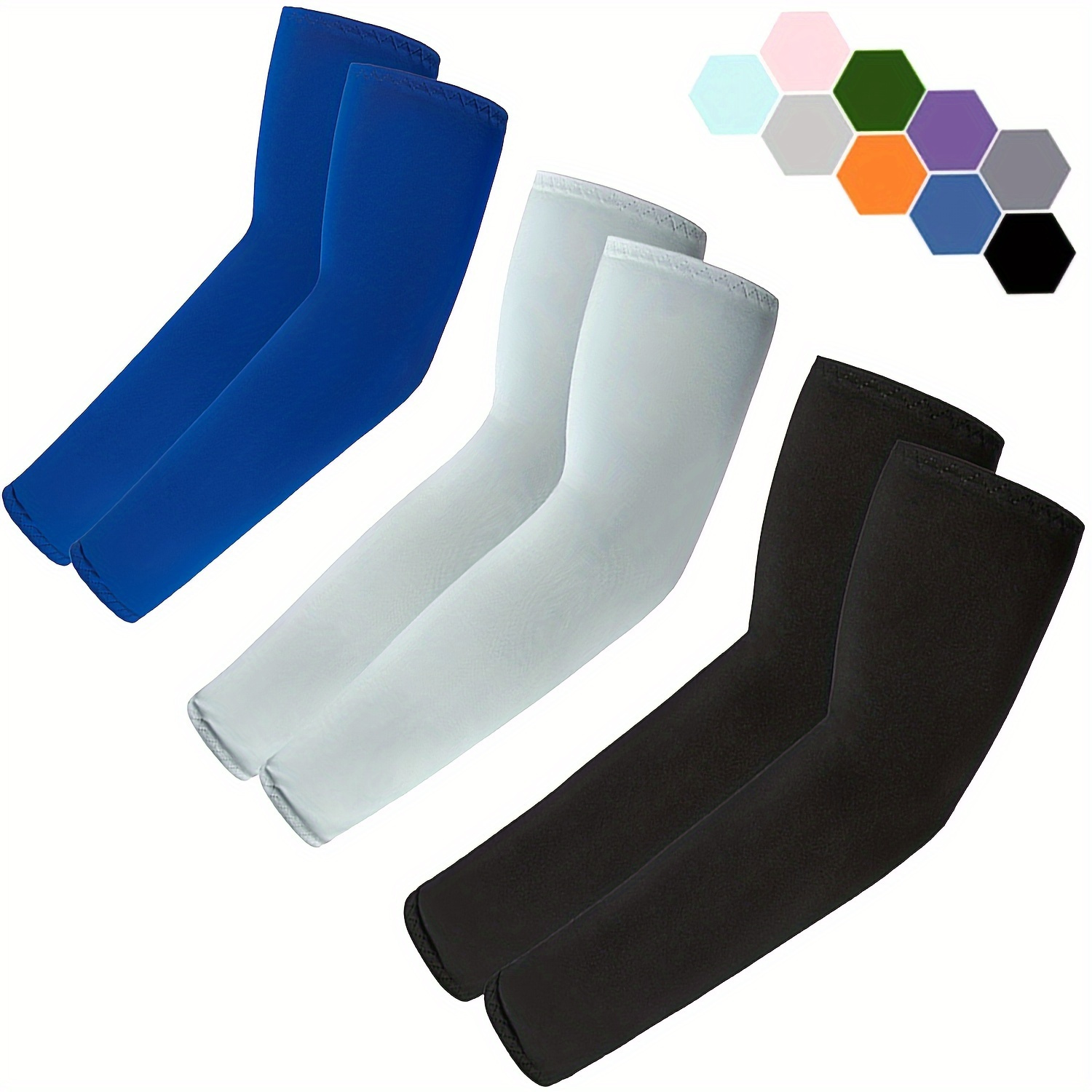 

Men's Polyester Arm Protector 3 Pairs - Uv Protection, Ideal For Outdoor Sports, Exercise And Gardening