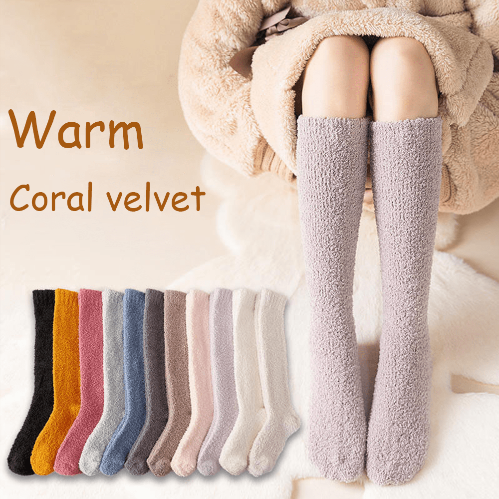 

Luxurious Knee-high Coral Velvet Knit Stockings For Teens - Seamless Toe, Cushioning, Polyamide And Polyester , Wear, Washable - Comfort 1 Pair