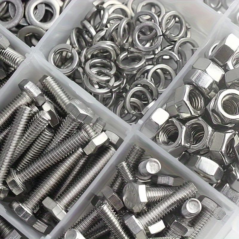 

480pcs Stainless Steel Hex Head Bolts And Nuts Assortment Kit - M4 M5 Hex Nuts With Washers, Full Thread Kit For Various Applications