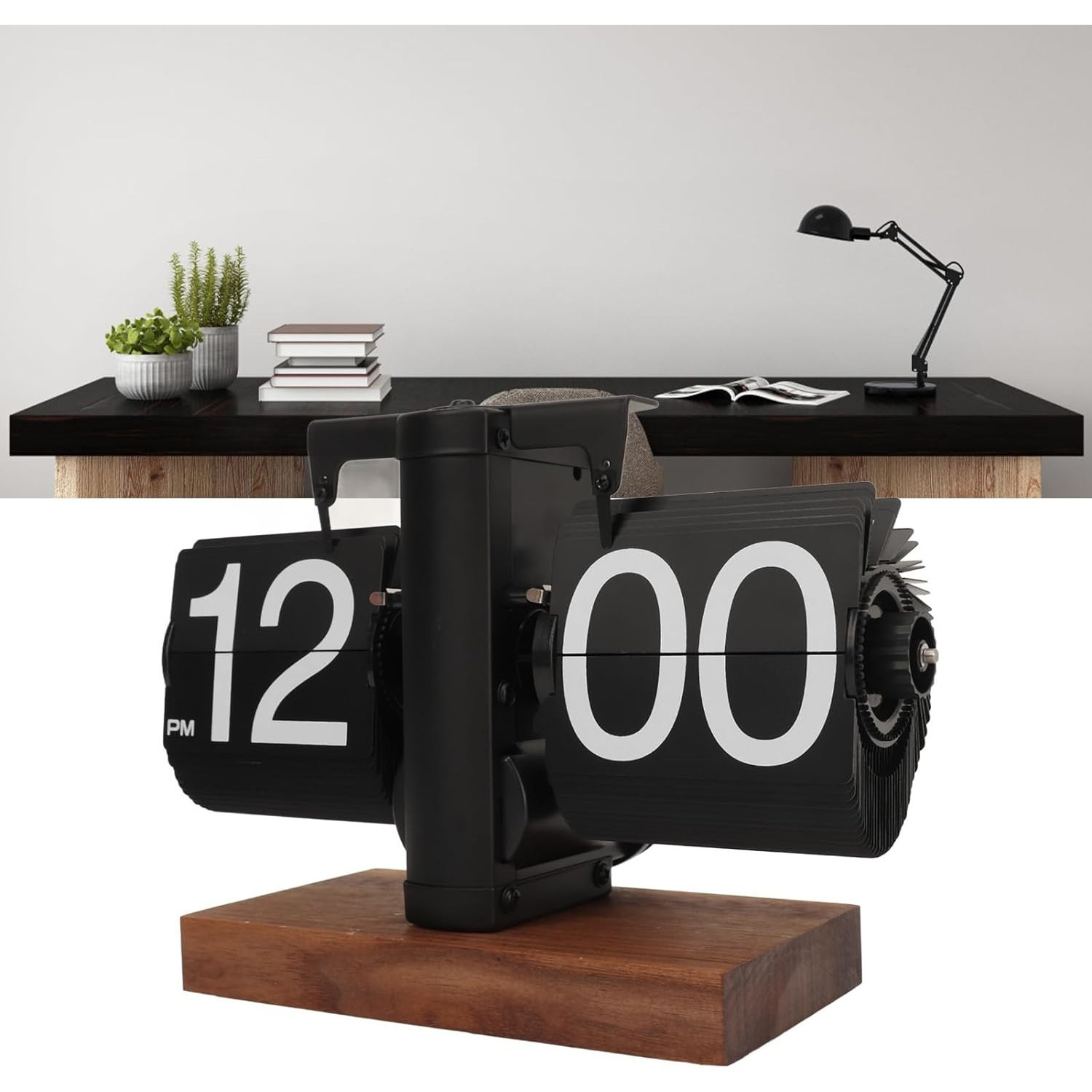 retro flip desk shelf clock auto flip desk table - Temu