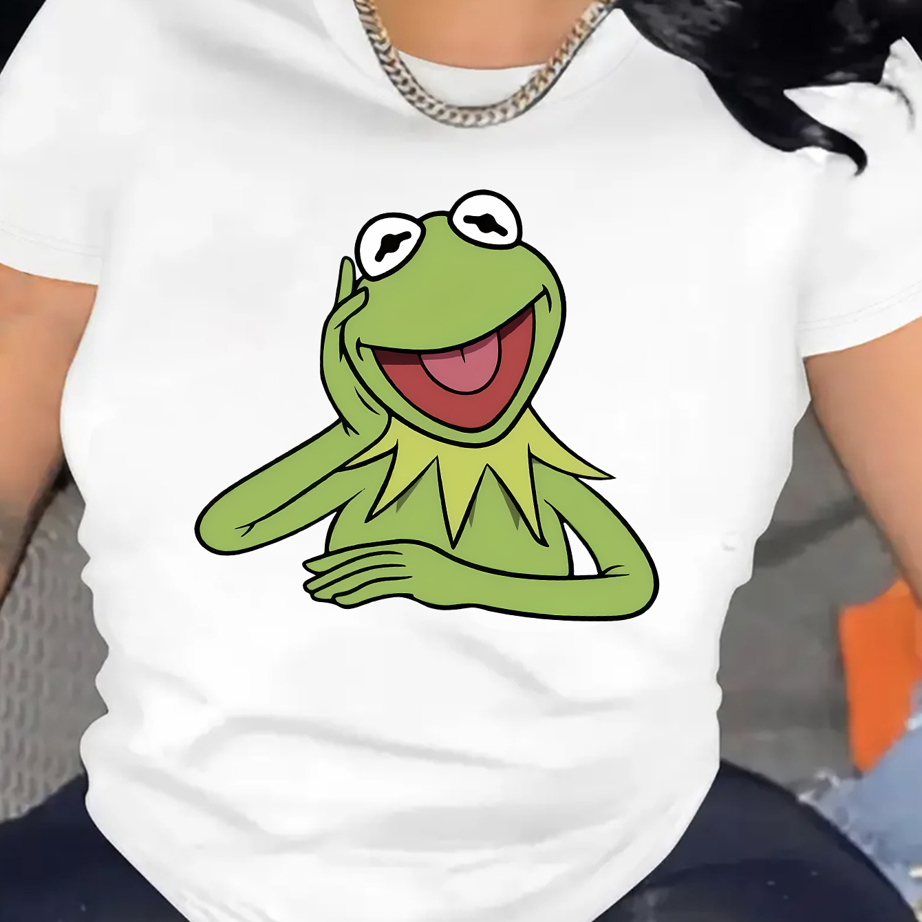 

Cartoon Frog Graphic Women' Casual Sports T-shirt