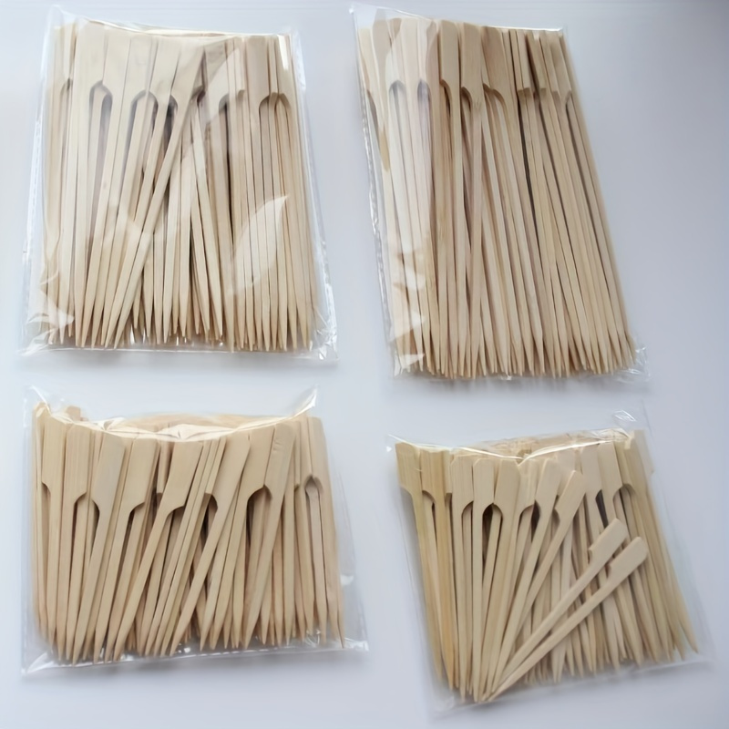 

100 Pcs Natural Bamboo Skewers - Perfect For Bbq, Appetizers, Fruits, Kebabs, Chocolate Fountain, And Parties - Suitable For Grilling And Kitchen Use