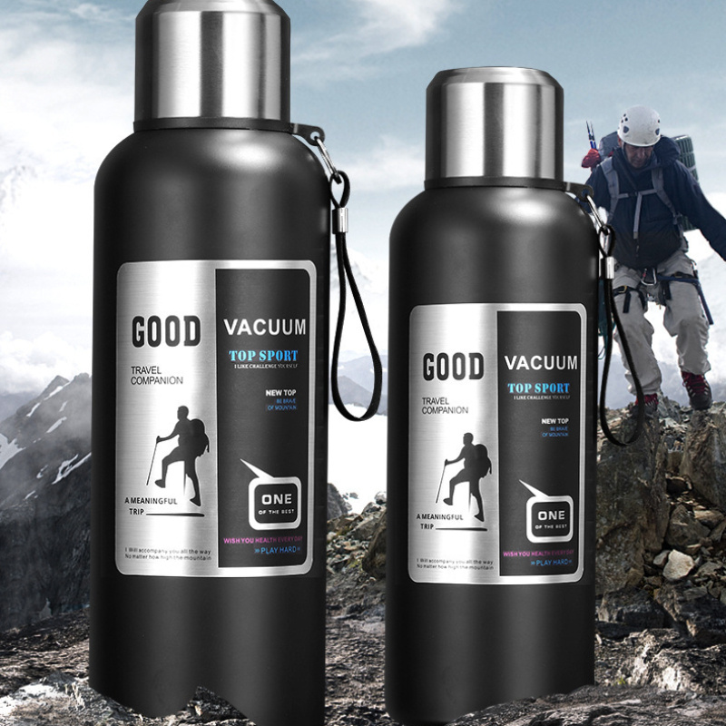 

[popular ] Good Vacuum Top Spot Steel Insulated Water Bottle - Leak-proof, Large Capacity With Handle, Ideal For Outdoor Sports & Travel, Drinks Hot Or Cold, Includes Lid