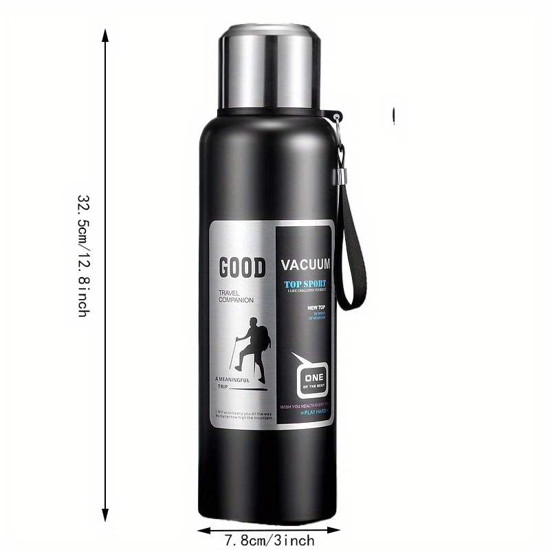 TEMU Stainless Steel Insulated With Large - For Outdoor Sports, Tea & Coffee Separation, Durable , For Return School