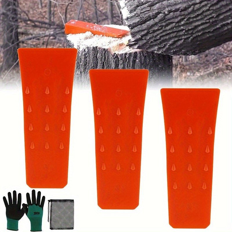 

3-pack Portable Plastic Tree Wedges For Chainsaw Logging – Non-electric Manual Pruning Saws With Safety Cutting Gear, Durable Logging Tools For Tree Cutting And Chainsaw Operation